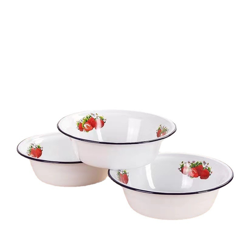 Emalirano porcelansko duboko zdjele kvadratnog oblika s cvjetnim uzorkom, debeli rub, rolirani rub, promjer 16–17 cm, pogodno za mikrovalnu pećnicu.