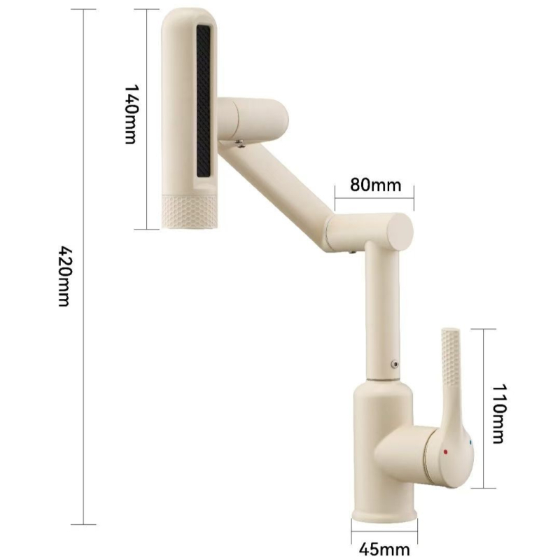 Robinet de bucătărie cu braț rotativ la 360°, apă caldă și rece, pentru chiuvetă