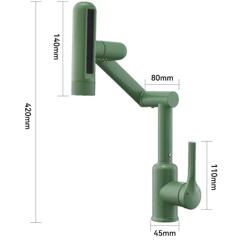 Robinet de bucătărie cu braț rotativ la 360°, apă caldă și rece, pentru chiuvetă