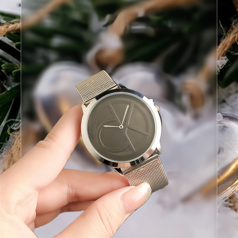 Ανδρικό ρολόι με πλέγμα ζώνης, quartz με κίνηση Miyota, 38mm κυκλικό καντράν