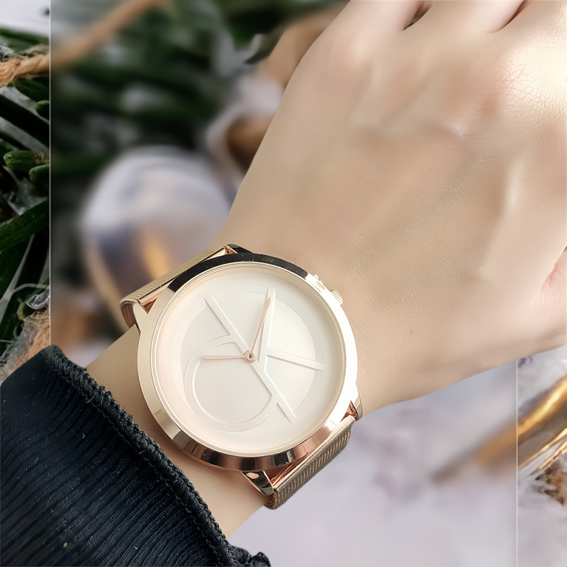 Ανδρικό ρολόι με πλέγμα ζώνης, quartz με κίνηση Miyota, 38mm κυκλικό καντράν