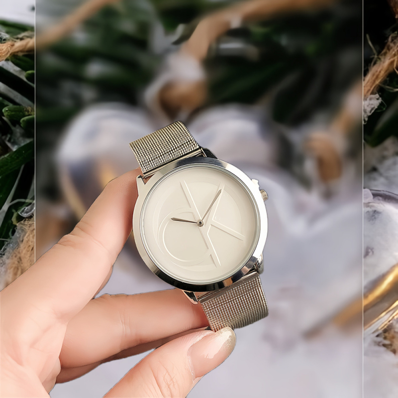 Ανδρικό ρολόι με πλέγμα ζώνης, quartz με κίνηση Miyota, 38mm κυκλικό καντράν
