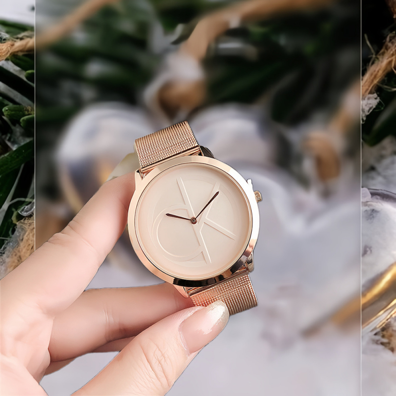 Ανδρικό ρολόι με πλέγμα ζώνης, quartz με κίνηση Miyota, 38mm κυκλικό καντράν