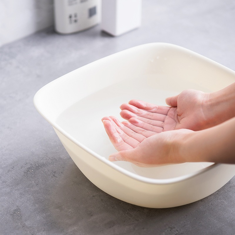 Plastična četvrtasta umivaonica – velika, za pranje rublja, voća i lica, pogodna za studentski dom