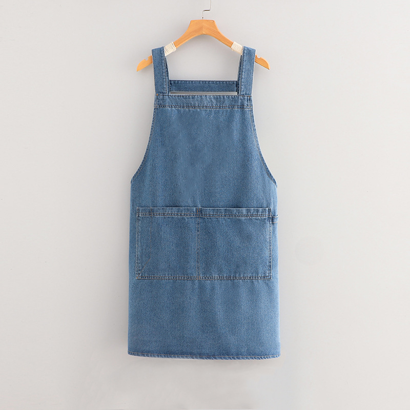 Džins pregača bez rukava za kućnu kuhinju — retro stil, unisex, za pečenje i kafiće s mliječnim čajem