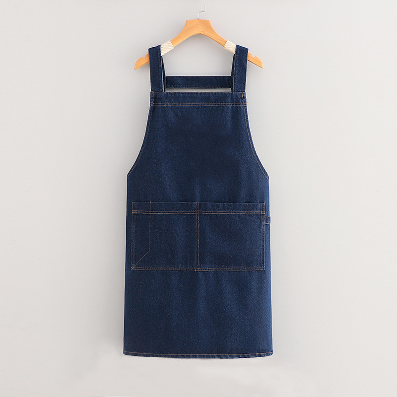 Džins pregača bez rukava za kućnu kuhinju — retro stil, unisex, za pečenje i kafiće s mliječnim čajem