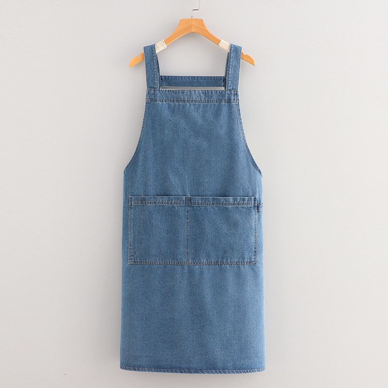Džins pregača bez rukava za kućnu kuhinju — retro stil, unisex, za pečenje i kafiće s mliječnim čajem