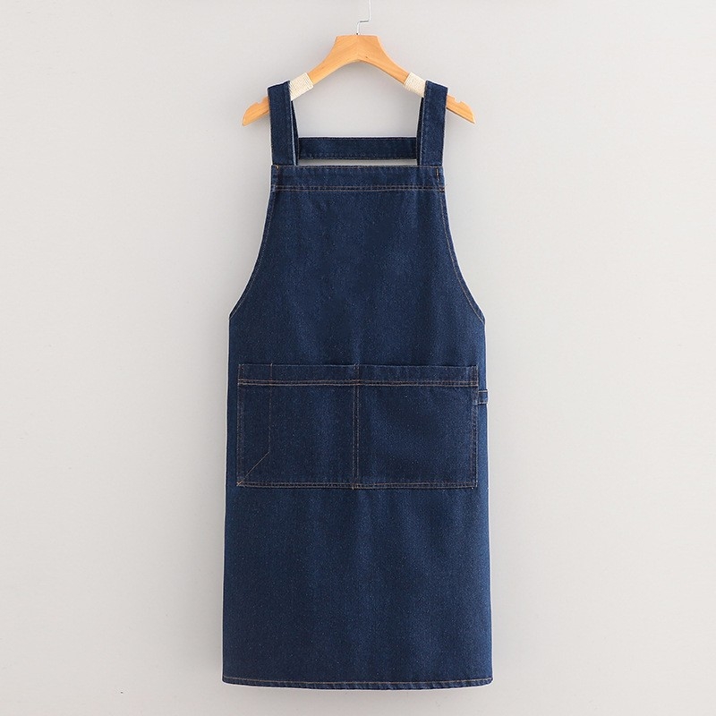 Džins pregača bez rukava za kućnu kuhinju — retro stil, unisex, za pečenje i kafiće s mliječnim čajem