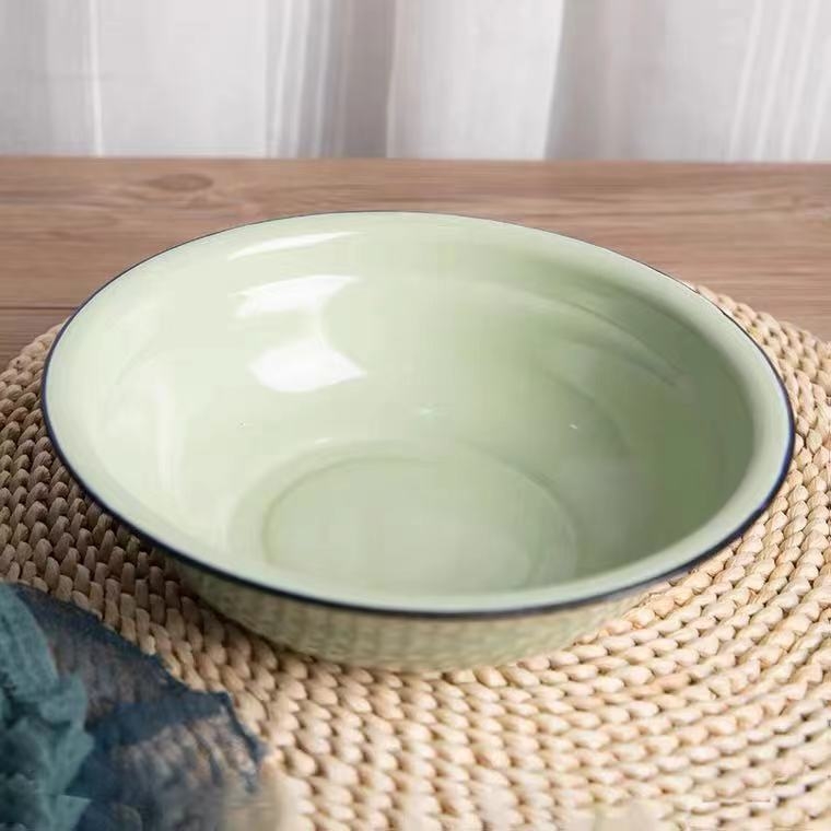 Emalirana zdjela, retro stil, debela kuhinjska zdjela za juhu, promjer 16–28 cm