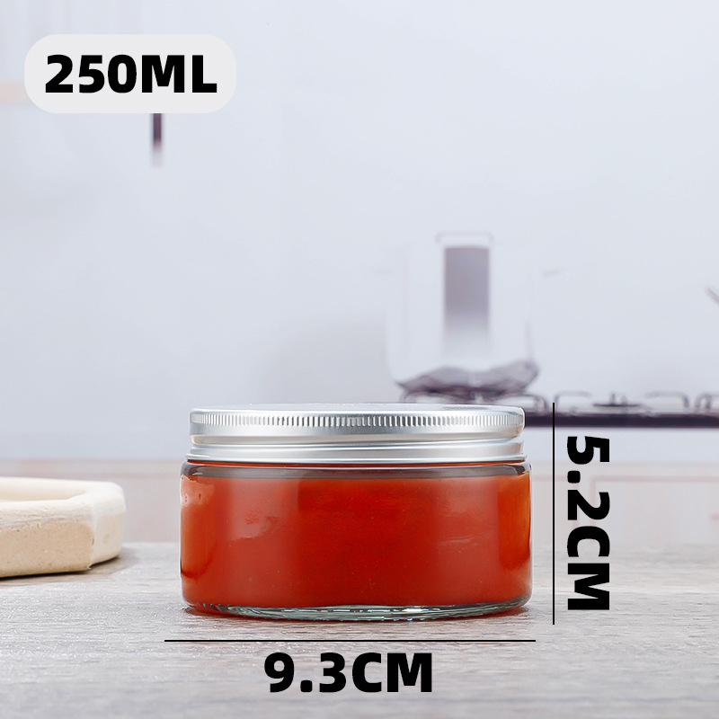 Okroglasti stakleni spremnik za pohranu, sa hermetičkim poklopom, za čili umak, med, boca Bird's Nest i skladištenje žitarica, kapacitet ispod 300 ml