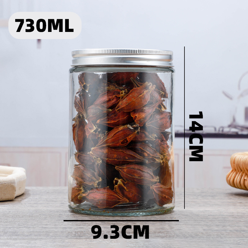Okroglasti stakleni spremnik za pohranu, sa hermetičkim poklopom, za čili umak, med, boca Bird's Nest i skladištenje žitarica, kapacitet ispod 300 ml