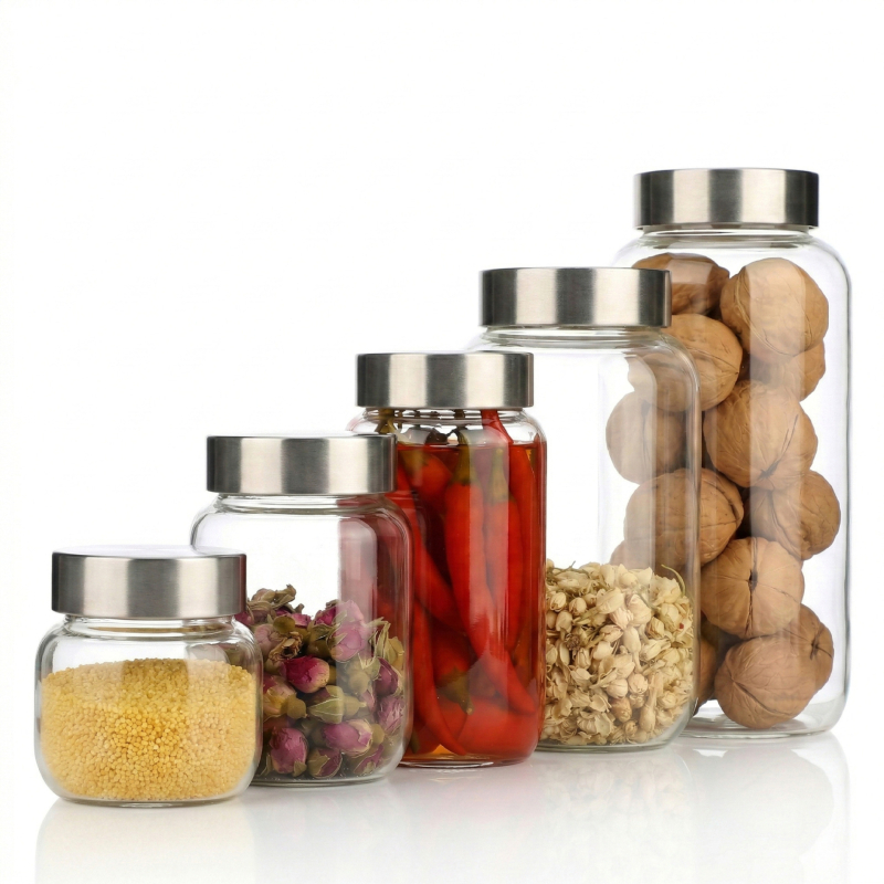 Zatvorena staklena posuda od borosilikatnog stakla, prozirna za čaj, kiseli krastavci i kućno skladištenje