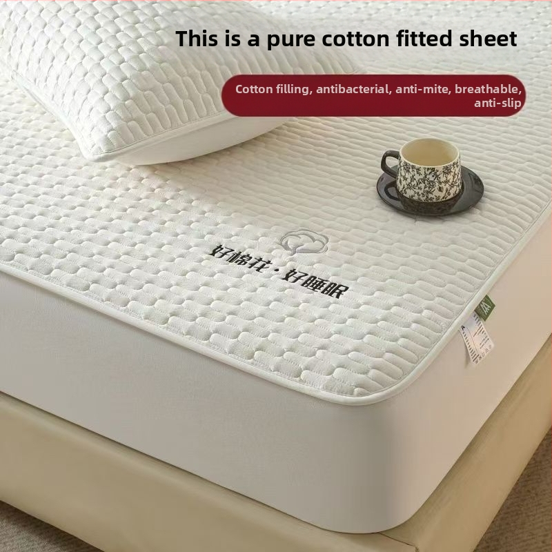 Fitted sheet od 100% pamuka s dodatnom navlakom za madrac, potpuno pokrivanje, protuklizno, prozračno, zaštita od prašine, za sve sezone