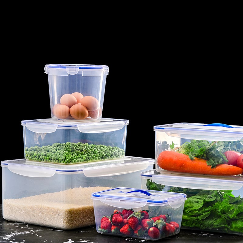 Prijenosna plastična kutija za hranu s čvrstim poklopcem, pogodna za kimchi, roštilj, brzu hranu, suhe namirnice i žitarice