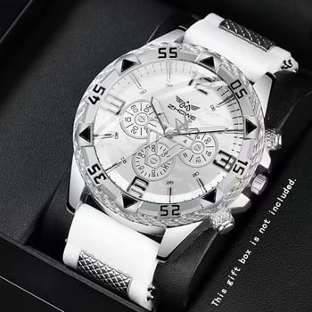 Muški kvarcni sat s remenom od silikona, velik 42 mm cifernik, ležerni modni i poslovni stil