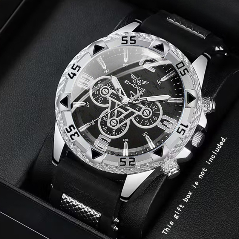 Muški kvarcni sat s remenom od silikona, velik 42 mm cifernik, ležerni modni i poslovni stil