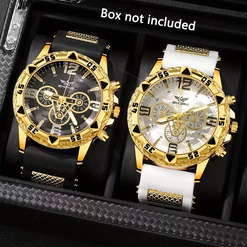Muški kvarcni sat s remenom od silikona, velik 42 mm cifernik, ležerni modni i poslovni stil
