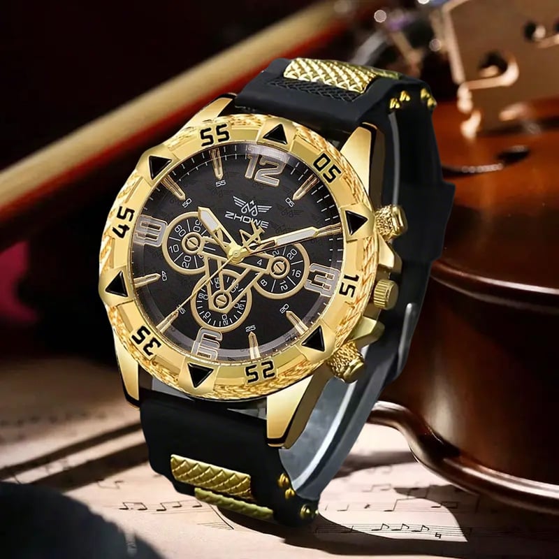 Muški kvarcni sat s remenom od silikona, velik 42 mm cifernik, ležerni modni i poslovni stil