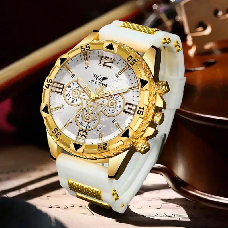 Muški kvarcni sat s remenom od silikona, velik 42 mm cifernik, ležerni modni i poslovni stil