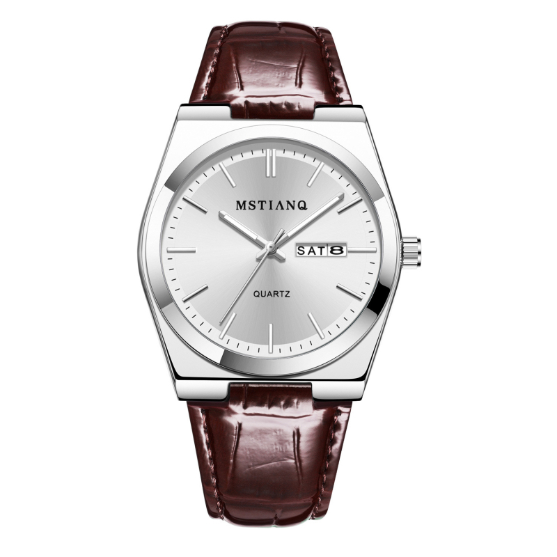 Ανδρικό ρολόι quartz, αδιάβροχο μέχρι 10 μ, φωτιζόμενος καντράν, ημερομηνία, ατσάλινο λουράκι, στρογγυλός καντράν Ø43 mm, πάχος 11 mm, ορυκτό γυαλί