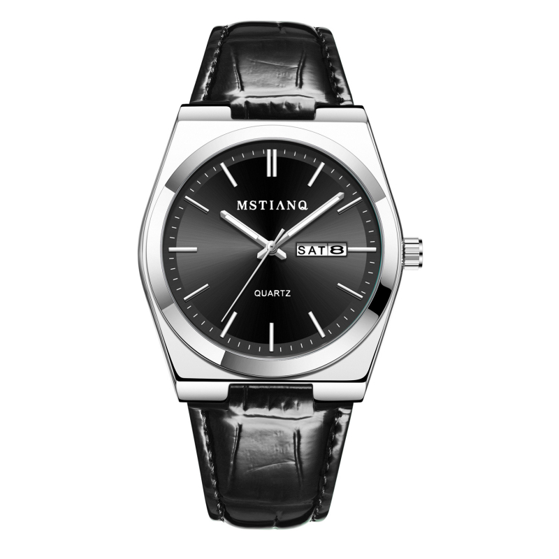 Ανδρικό ρολόι quartz, αδιάβροχο μέχρι 10 μ, φωτιζόμενος καντράν, ημερομηνία, ατσάλινο λουράκι, στρογγυλός καντράν Ø43 mm, πάχος 11 mm, ορυκτό γυαλί