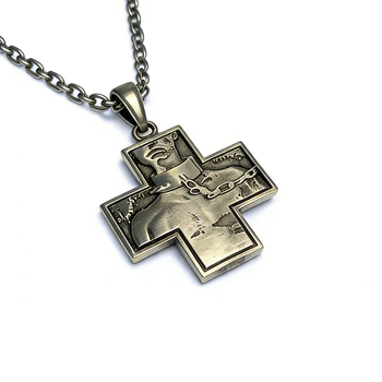 Vintage križni privjesak s geometrijskim dizajnom, unisex