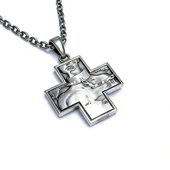 Vintage križni privjesak s geometrijskim dizajnom, unisex