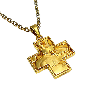 Vintage križni privjesak s geometrijskim dizajnom, unisex