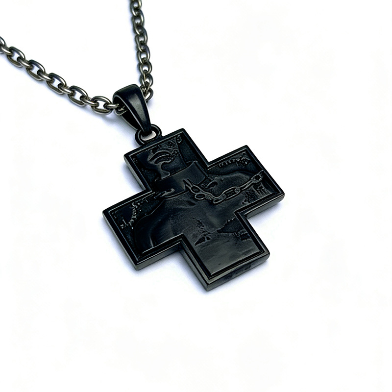 Vintage križni privjesak s geometrijskim dizajnom, unisex