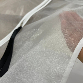 Organza prozračna torba za odjeću, palto od norke u perla bijeloj boji, vrećica za pohranu s visokokvalitetnom vrpcom