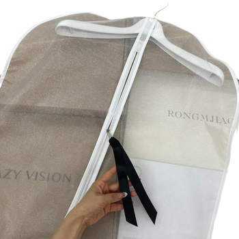 Organza prozračna torba za odjeću, palto od norke u perla bijeloj boji, vrećica za pohranu s visokokvalitetnom vrpcom