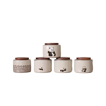 Panda keramička posuda za čaj s otpornim premazom na vlagu, kompaktna i elegantna stolna dekoracija, kreativni stil