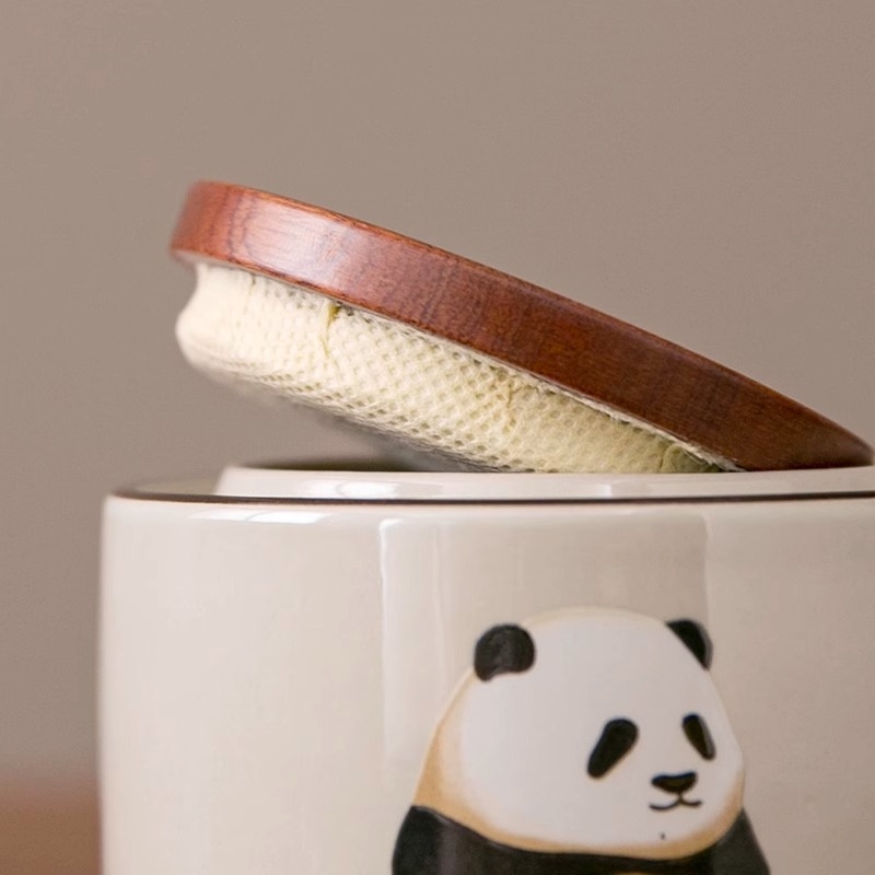 Panda keramička posuda za čaj s otpornim premazom na vlagu, kompaktna i elegantna stolna dekoracija, kreativni stil