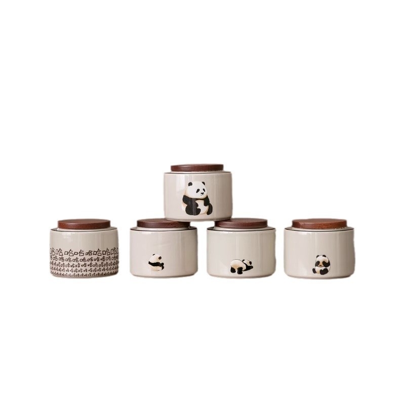Panda keramička posuda za čaj s otpornim premazom na vlagu, kompaktna i elegantna stolna dekoracija, kreativni stil