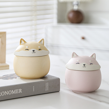 Keramička kutija za čaj sa Shiba Inu – ukrasna figura i posuda za skladištenje s hermetičnim poklopom
