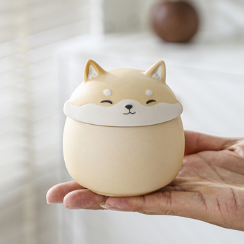 Keramička kutija za čaj sa Shiba Inu – ukrasna figura i posuda za skladištenje s hermetičnim poklopom