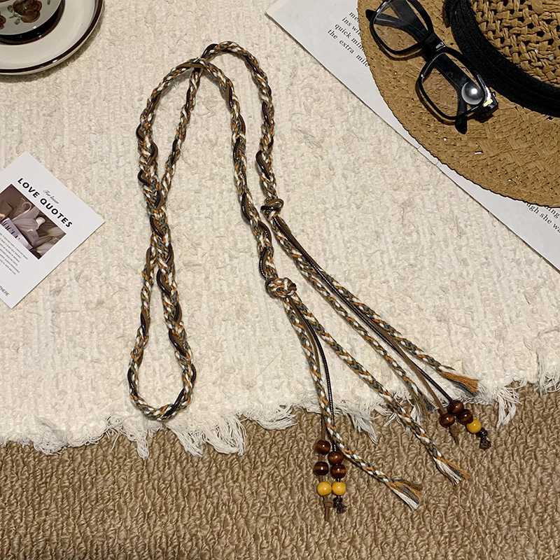 Lanac za struk u boho stilu, pleteni s resicama, svestran dekorativni dodatak
