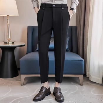 Muške casual hlače od korduroja – proljeće/ljeto, slim-fit, ravni kroj, duljina do gležnja