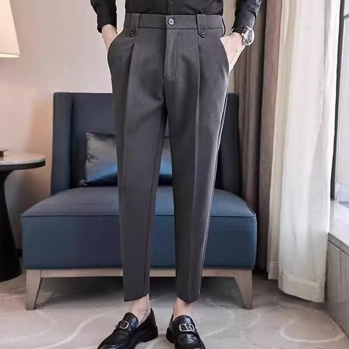 Muške casual hlače od korduroja – proljeće/ljeto, slim-fit, ravni kroj, duljina do gležnja