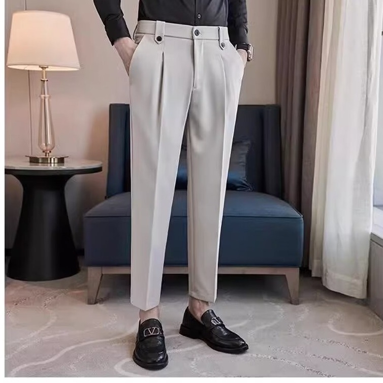 Muške casual hlače od korduroja – proljeće/ljeto, slim-fit, ravni kroj, duljina do gležnja