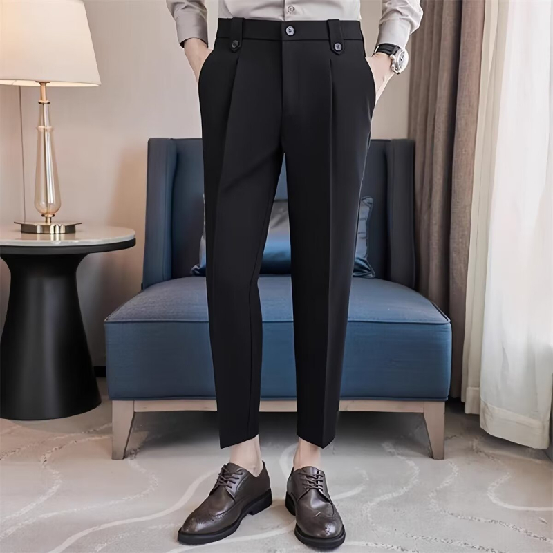 Muške casual hlače od korduroja – proljeće/ljeto, slim-fit, ravni kroj, duljina do gležnja