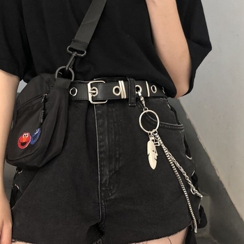 Metalni kaiš za struk s križem – za traperice i suknje, punk retro stil, umjetna koža