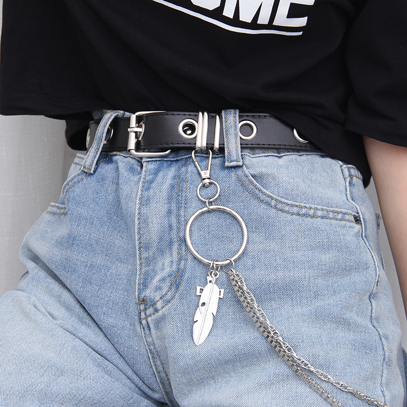 Metalni kaiš za struk s križem – za traperice i suknje, punk retro stil, umjetna koža