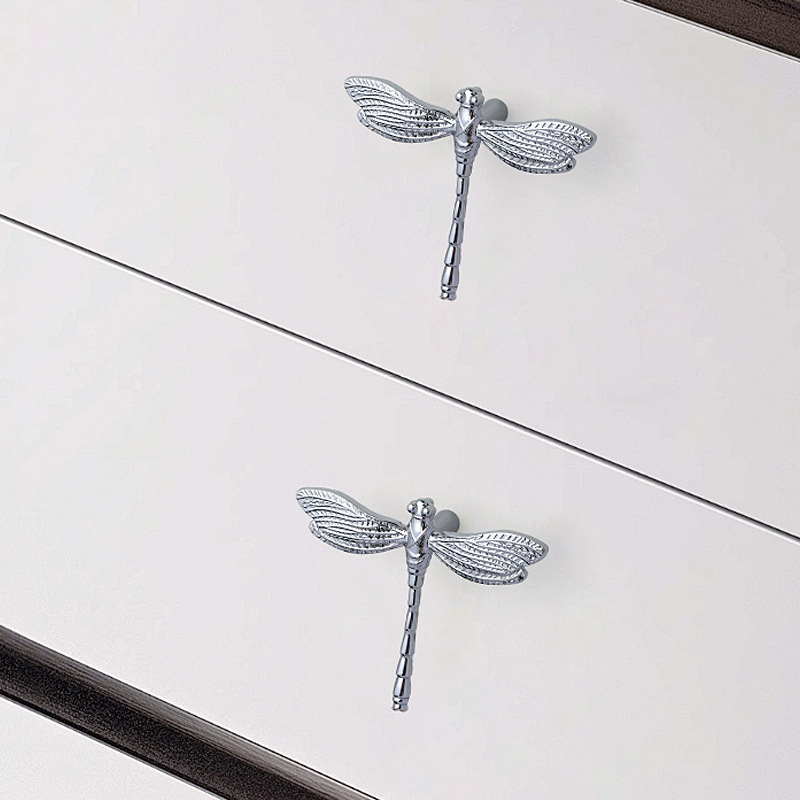 Mesing drška Dragonfly za ormariće i ladice, nordijski stil, lagani luksuz američkog stila, zlatna i srebrna završna obrada