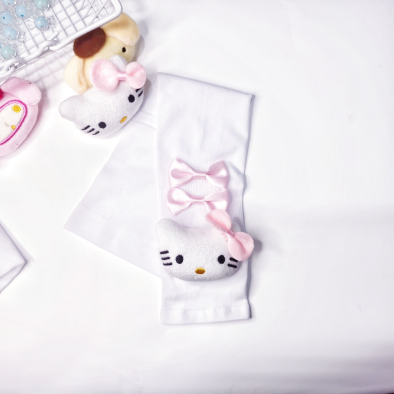 Kulomi rukavice od ice silk - crtani film zaštita od sunca, Lolita stil, ružna mašna, duge
