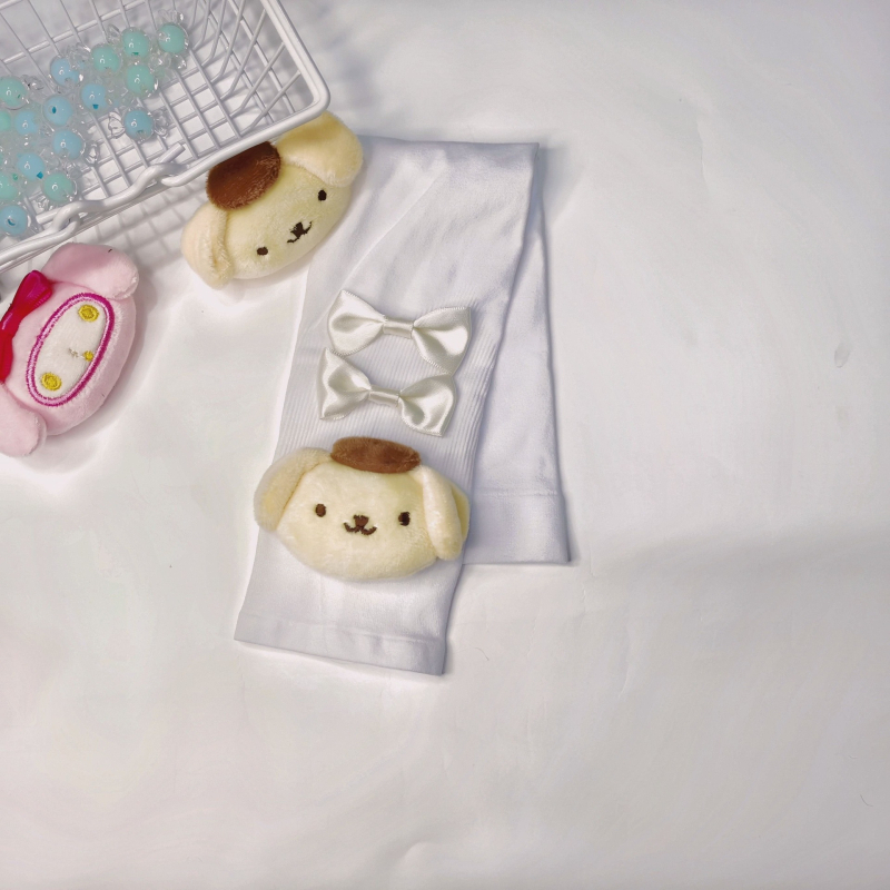 Kulomi rukavice od ice silk - crtani film zaštita od sunca, Lolita stil, ružna mašna, duge