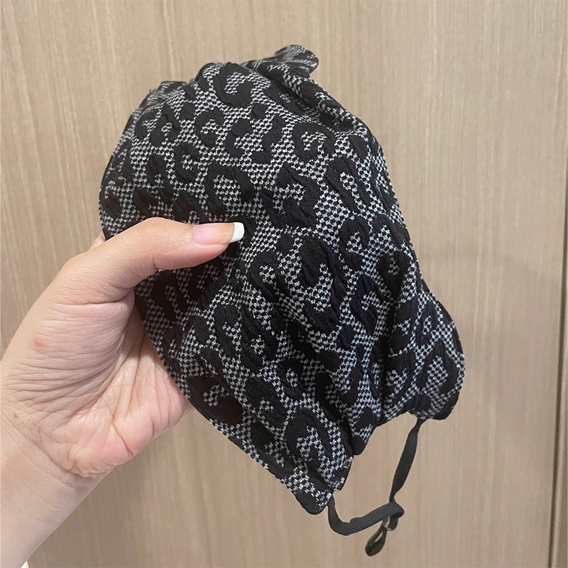 Ženska maska za zaštitu od sunca i vjetra s leopard uzorkom, podstavljena fleeceom od pamuka, UV zaštita
