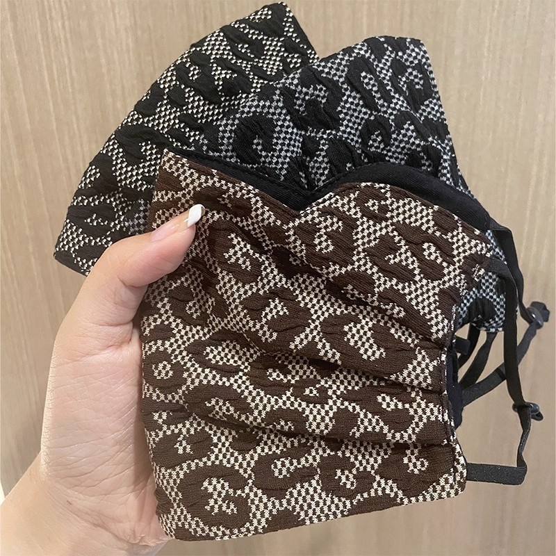 Ženska maska za zaštitu od sunca i vjetra s leopard uzorkom, podstavljena fleeceom od pamuka, UV zaštita