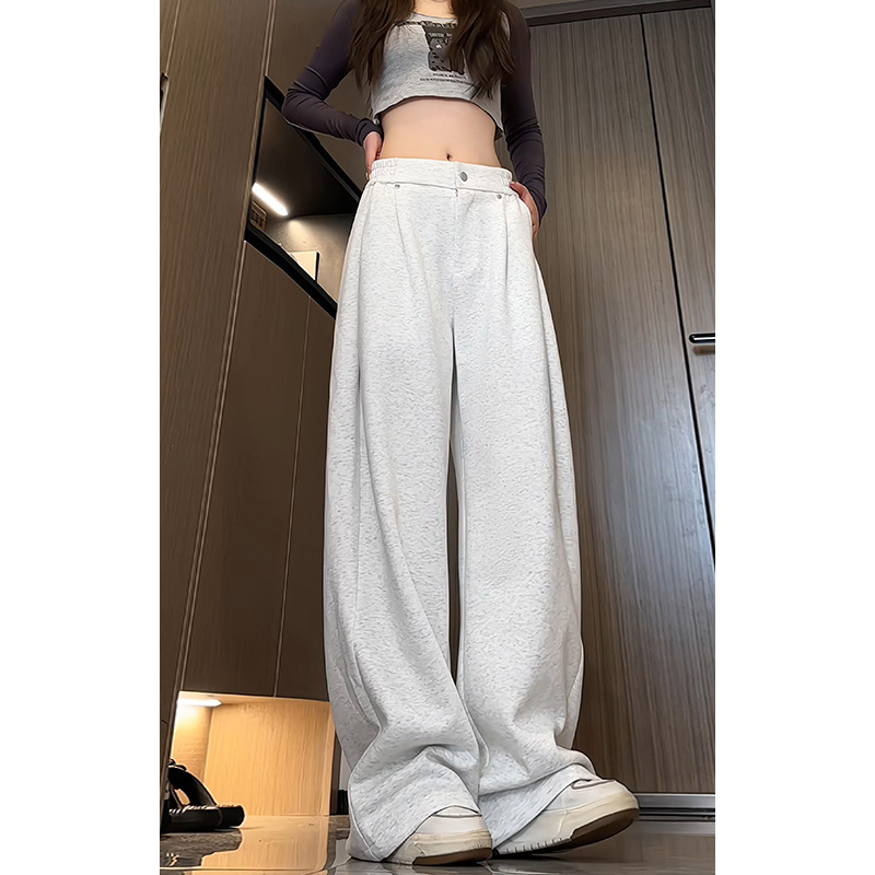 Jesenje hlače u hongkonškom stilu za muškarce, opuštenog kroja s drapiranom siluetom, casual hlače, K24039J, fleece podstava, P50