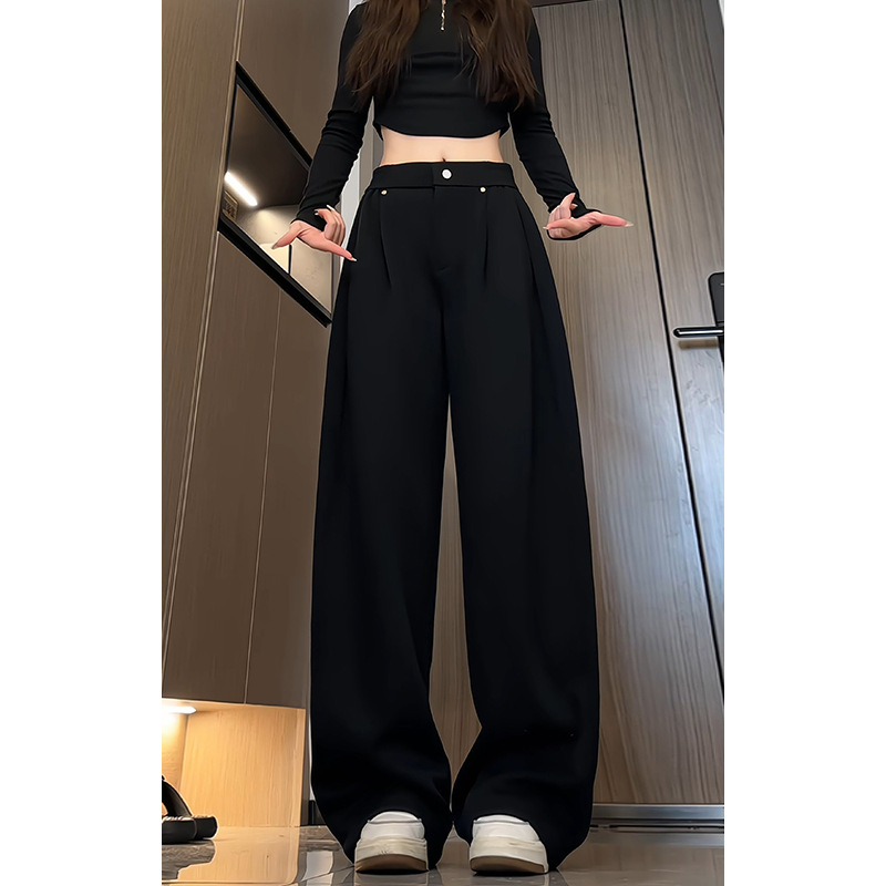 Jesenje hlače u hongkonškom stilu za muškarce, opuštenog kroja s drapiranom siluetom, casual hlače, K24039J, fleece podstava, P50